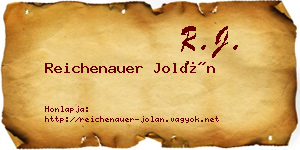 Reichenauer Jolán névjegykártya